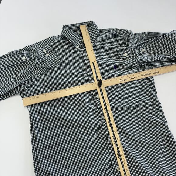 Ralph Lauren Shirt Mens Small Green Gingham Classic Fit Button Down Long Sleeve - Picture 4 of 5